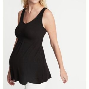 Black Maternity Bump-skimming Tunic- Small